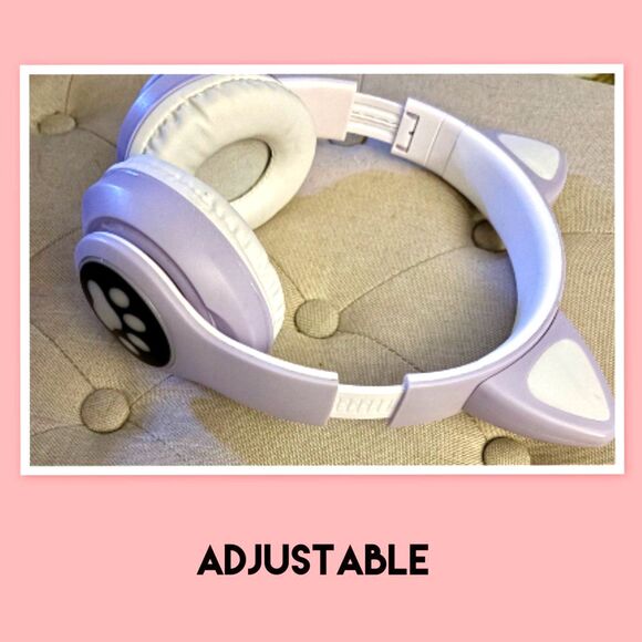 Wireless Headset Foldable, Adjustable~LED Cat Ear Headphones - Picture 5 of 5